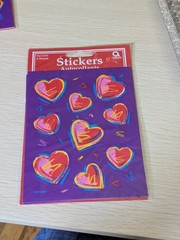 Vintage Amscan Heart Stickers, NIP, 4 Sheets, 90s Doodle Style, Valentine’s