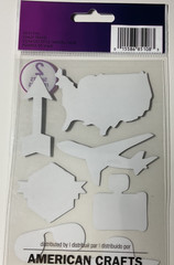 Sticko Chalk Travel Stickers EK Success USA 2020 Scrapbook Planner Vacation 20PC