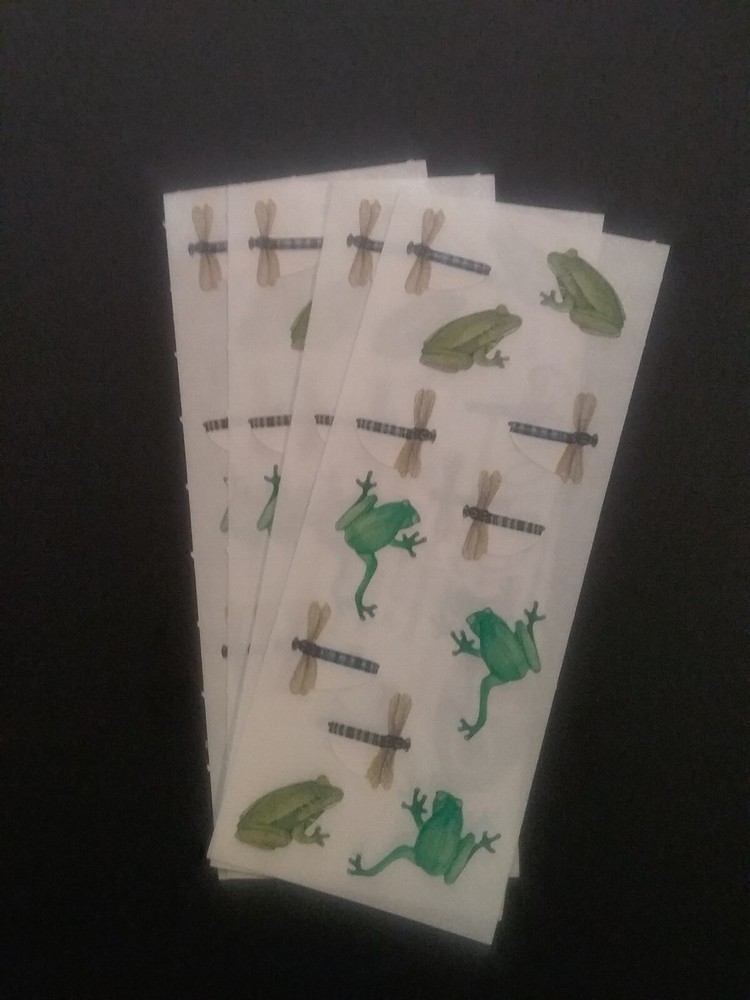 Creative Memories ~ Lot of Four Studio Stickers ~ 2″ x 5″ ~ Frogs + Dragonflies