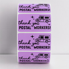 thank You Postal Workers rectangle labels | thermal sticker labels packaging