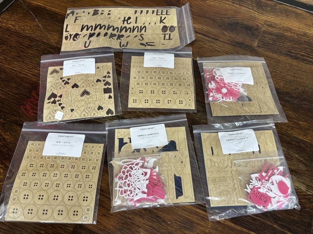 LOT OF 7 HARD TO FIND Close To My Heart Craft Embellishments & Die Cuts NEW