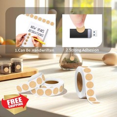WANSTE Kraft Paper Dot Stickers 0.75″ 1000pcs