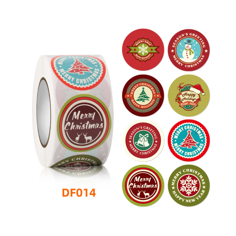 500pcs/Roll Decoration Merry Christmas Roll Paper Party Sticker Gift Label
