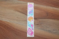 Vintage 1982 Cardesign TOOTS Sticker Strip Shells MUS #155 Seashells Conch tulip