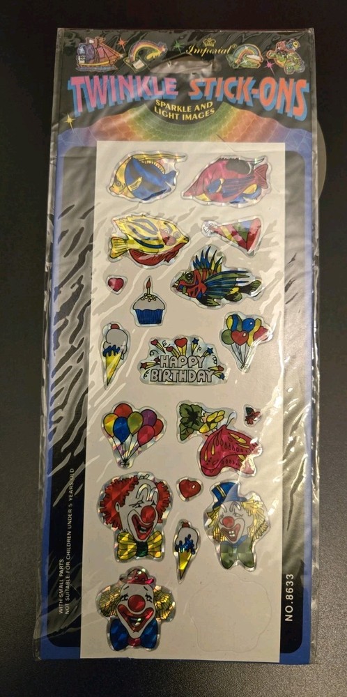 Vintage 1992 Imperial Twinkle Stick-Ons Prism Stickers