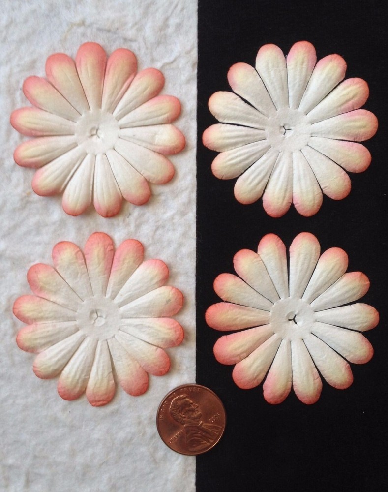 10 Flowers flower petals Apricot Peach Salmon handmade mulberry paper Daisy