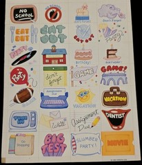 Massive Lot Of Vintage Stickers 18 Sheets -Hallmark AGC Gibson- Letters Sayings