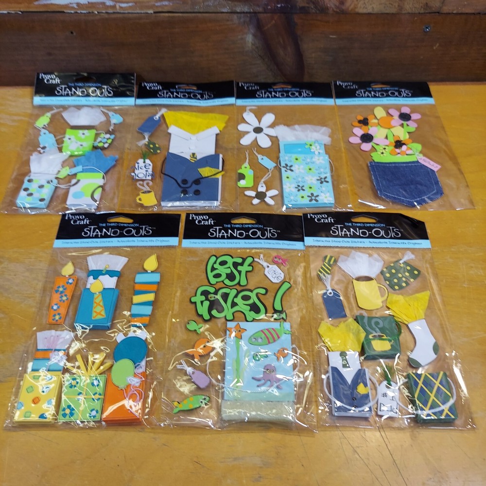 Lot Of 7 New Stand-out Paper Sculpture Stickers By Provo Craft Lot 2