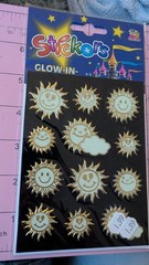 Vintage Stickers Glow In The Dark Suns Twin Seven 1 Sheet New Pack