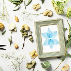 200-Pack Skeleton Leaves, Natural Rubber Leaves Vein[4-6cm, Blue]