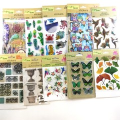 Crafters Square Sticker LOT Butterflies Boho Owls Hummingbird Cactus Tropical
