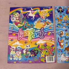Vintage Lisa Frank Fab Friends Folder 2 Pocket complete jumbo sticker sheet