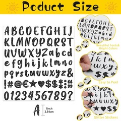 648 Pieces 8 Sheets Letter Stickers Glitter Small Self Adhesive Alphabet Numb…
