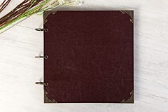 Potricher 10×10 Brown Leather Scrapbook Album Hardcover 80 Page DIY Photo Memory