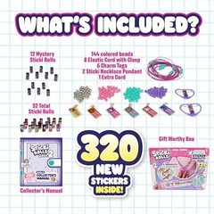 Wearable Sticker Jewelry Kit – 320 Mini Stickers, 6 Bracelets & 2 Necklaces, 100