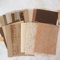 30 Pcs Vintage Textured Scrapbook Paper & Mesh, Junk Journal Supplies, Crafting