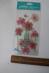 Jolee’s Boutique Embellishments Pink Flowers 7PC Vase Butterfly Scrapbooking Art