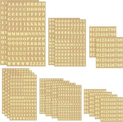 18 Sheets of Elegant Gold Self-Adhesive Letter & Number Stickers for Crafts