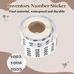 0.8×1.6″ Inventory Sticker, 2 Roll 1001-2000 & 2001-3000 Number Label 2000 Tags