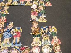 LOT VINTAGE PZB PAUL B ZOECKE CHROMOLITHOGRAPH DIE CUT BOY & GIRL SCRAPS