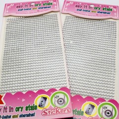 6 Sheets of 850pcs Clear 3mm Bling Round Rhinestones Gem Self-Adhesive Stickers