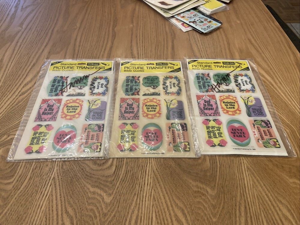 VINTAGE PICTURE TRANSFERS Sealed 1983 BIBLE QUOTES RARE