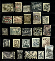 25 Black Gray Charcoal Worldwide Used Stamps Color Lot — Crafts Art (WM301)