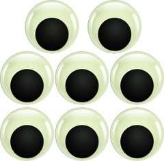 Glow in The Dark Wiggle Eyes 50mm Plastic Self Adhesive Luminous Craft Stickers