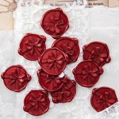 30pcs Wax Seal Stickers – Handmade 3D Lace Ribbon Bow Design, Self-Adhesive E…