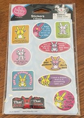 It’s Happy Bunny Rare Vintage Y2K Puffy Stickers Sheet Set By Jim Benton Sealed