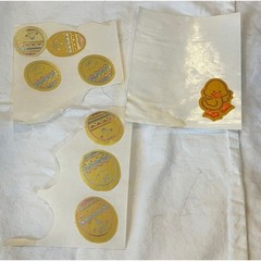 Vintage Easter Puffy Cloth Stickers Duck & Eggs W/ Faces Pastel Rare!