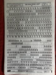5 Letraset INSTANT LETTERING Transfer Letters 36pt Tiffany Light NICE !