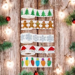 100 PCS Christmas Lights Tree Snow Santa Hat Gingerbread Metallic Foil Stickers
