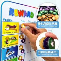 Magnetic Reward Chart for Kids, 127 Stickers, 30 Custom Chores
