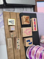 Mixed Scrapbooking Junk Journal Shadow Box Lot 6- Cardstock, Stamps, Vellum