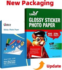 100 Sheets Printable Glossy Sticker Paper – Self-Adhesive for Crafting Needs