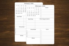 Month At A Glance Calendar Stickers for Planners and Journals 5″ x 7″
