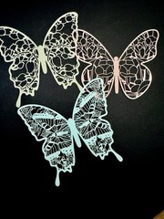 12PCS Large Paper Lace Butterfly for Scrapbooking, Crafting, Party Decoration -A