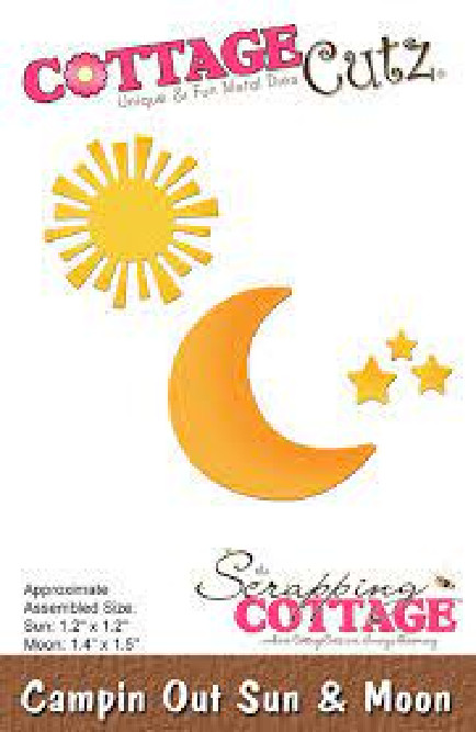 COTTAGE CUTZ – METAL CUTTING DIE – CAMPIN OUT SUN AND MOON