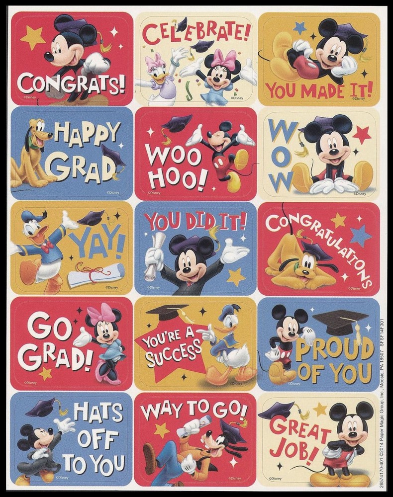 Stickers – Donald Duck Mickey Mouse Minnie Mouse Pluto – Any Occasion CL114