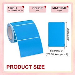 250 Per Roll 2×3″ Rectangle Inventory Color Coding Labels Blue 1 Roll
