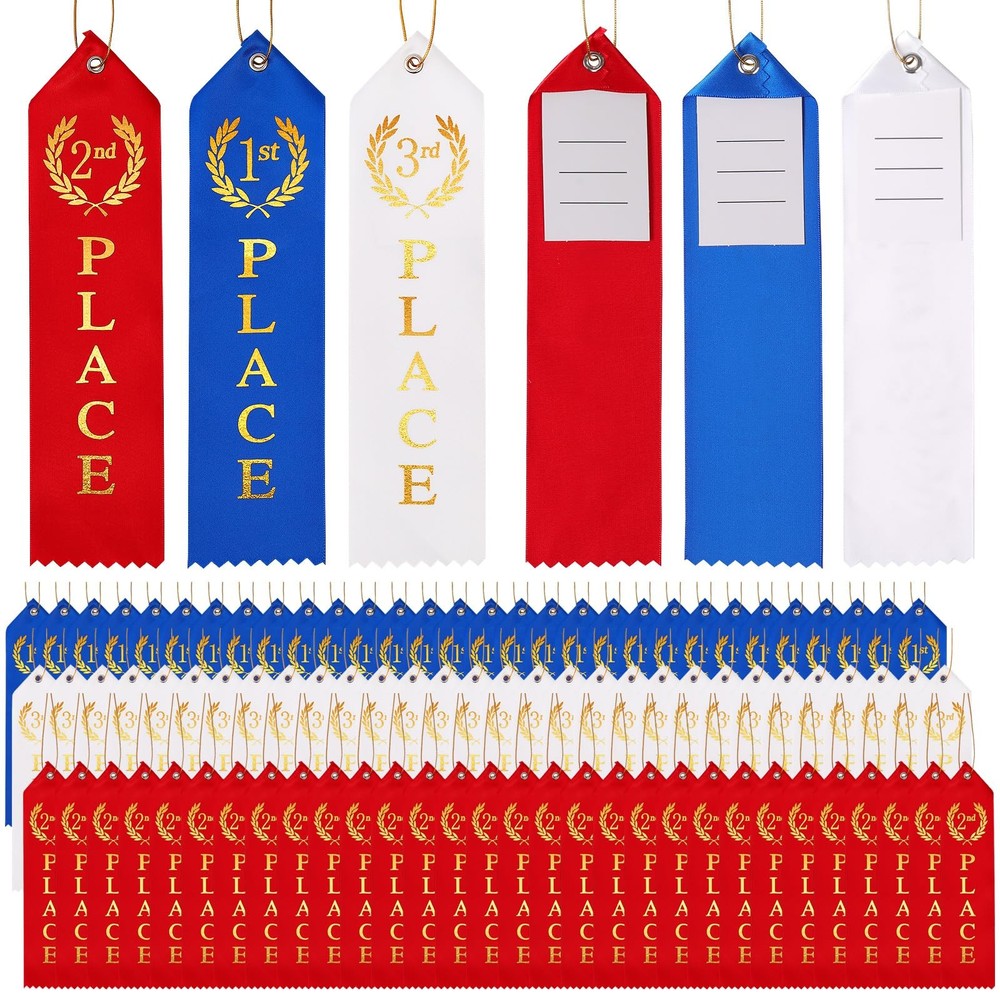 90PCS Award Ribbons, Medal Ribbons for 1st, 2nd, 3rd Place, Event Card & Rope…