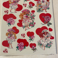 VTG Peppermint Rose Valentine Stickers Scented Hearts Carlton Cards ‘93 Lot Of 2