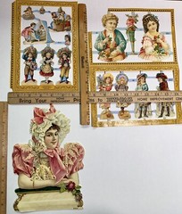 Vntg Mamelok Victorian Embossed Die Cut Lot Christmas Flowers Scrapbook Crafts