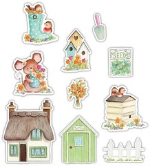 Craft Consortium COTTAGE GARDEN WOOD EPHEMERA SHAPES (10PC) scrapbooking