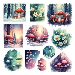 Page Of Forest Embellishments Junk Journal Scrapbook PICK A SET
