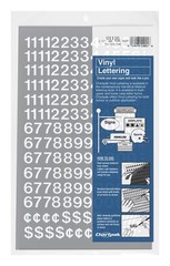 CHARTPAK Self-Adhesive Vinyl Numbers, 1/2 Inch High, White, 210 per Pack (01116)