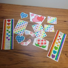 Hambly Studios Stickers Rainbows Hearts Glitter Grossmans Heart Lot