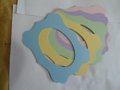 «Wall» style Scrapbooking frames set of 5 in 5 pastel colors