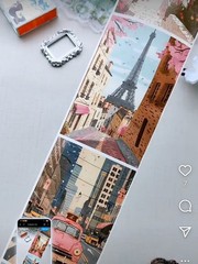 Roll of Artistic Stickers 15 City Buildings Eiffel Empire France Italy New York